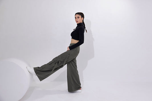 Women's green cargo pants.