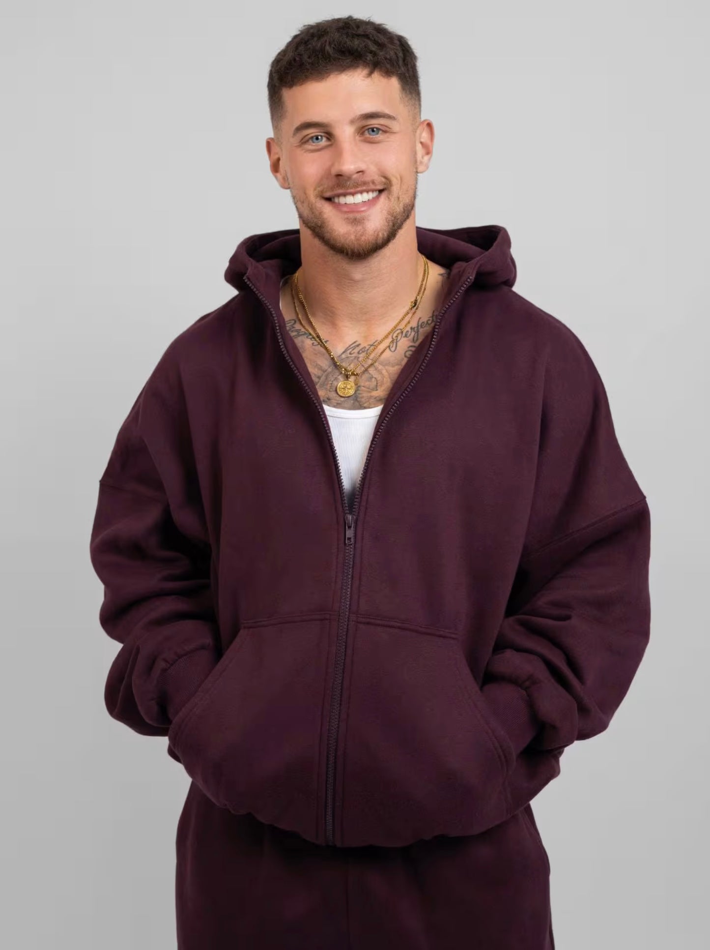 Iron Crimson Men's Zipper Tracksuit