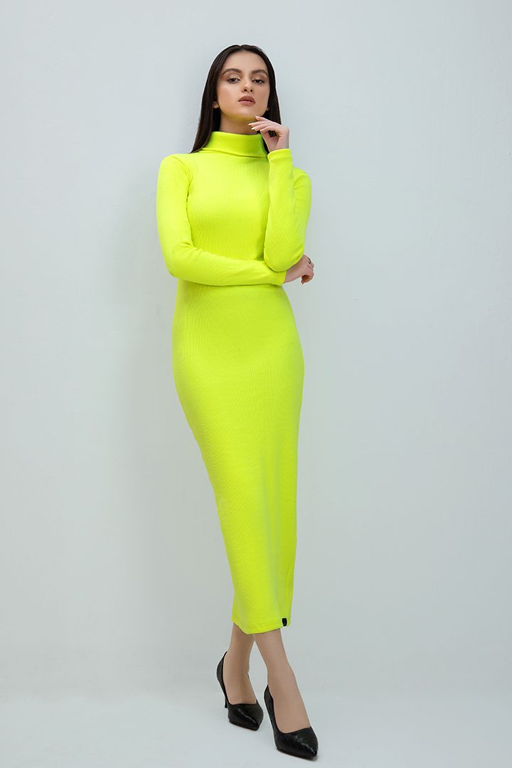 Neon highneck Bodycon dress Decuir Neon highneck Bodycon dress Decuir