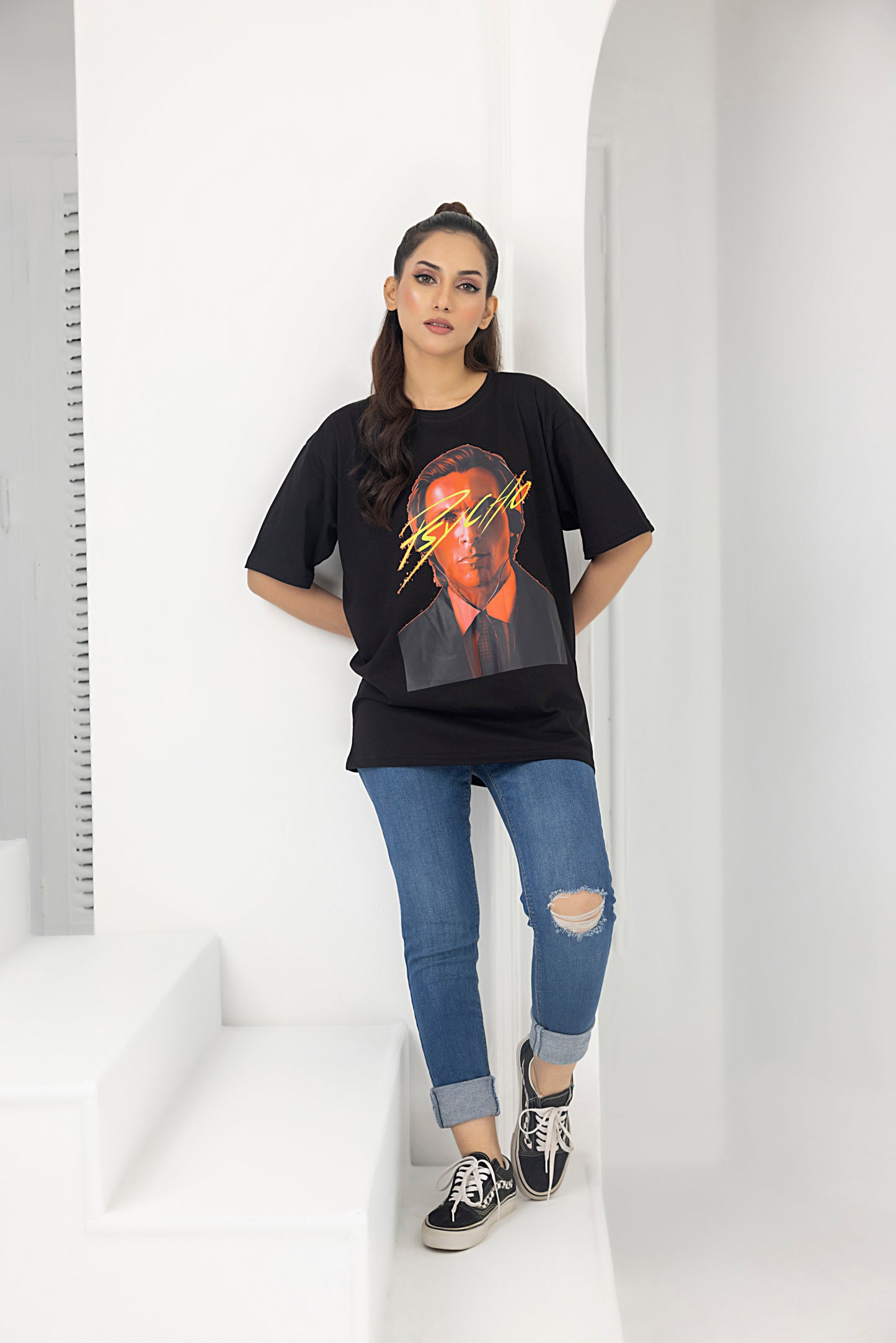 Psycho BF baggy shirt (Black)