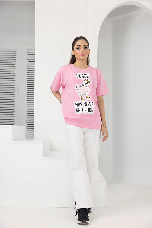 Peace BF baggy shirt (Pink)