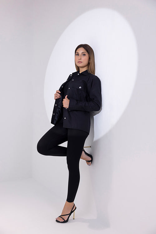 Women's twill black jacket