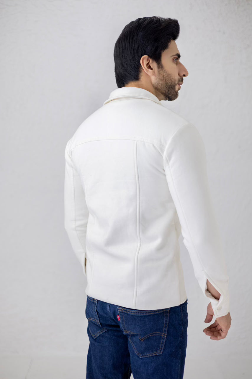 White fleece men's jacket