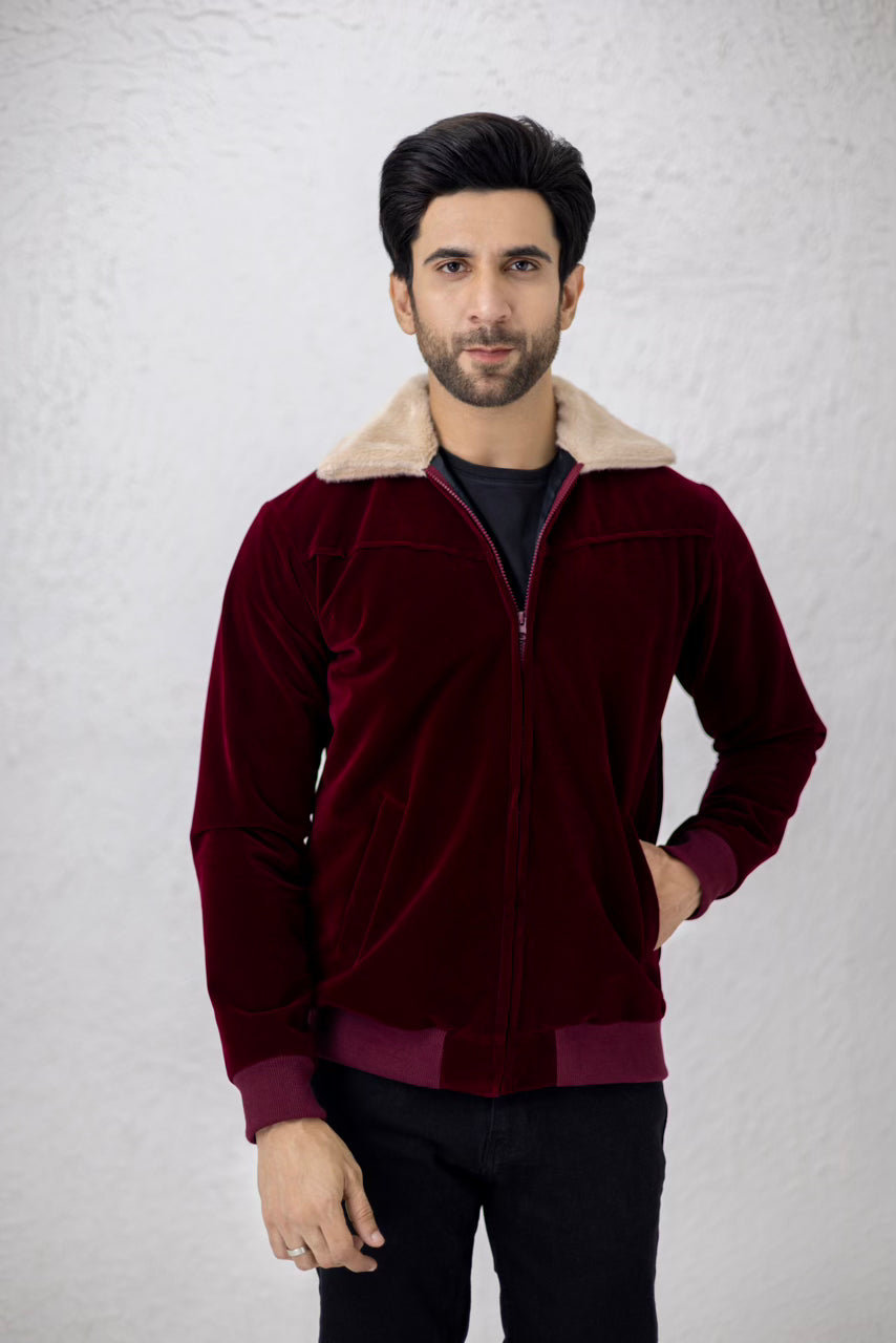 Maroon Valor Suede Men's Jacket