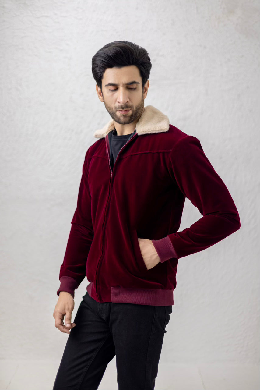 Maroon Valor Suede Men's Jacket