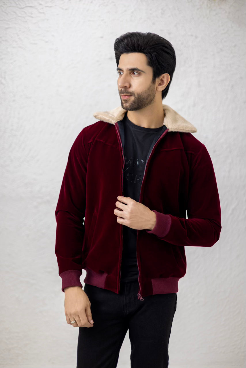 Maroon Valor Suede Men's Jacket