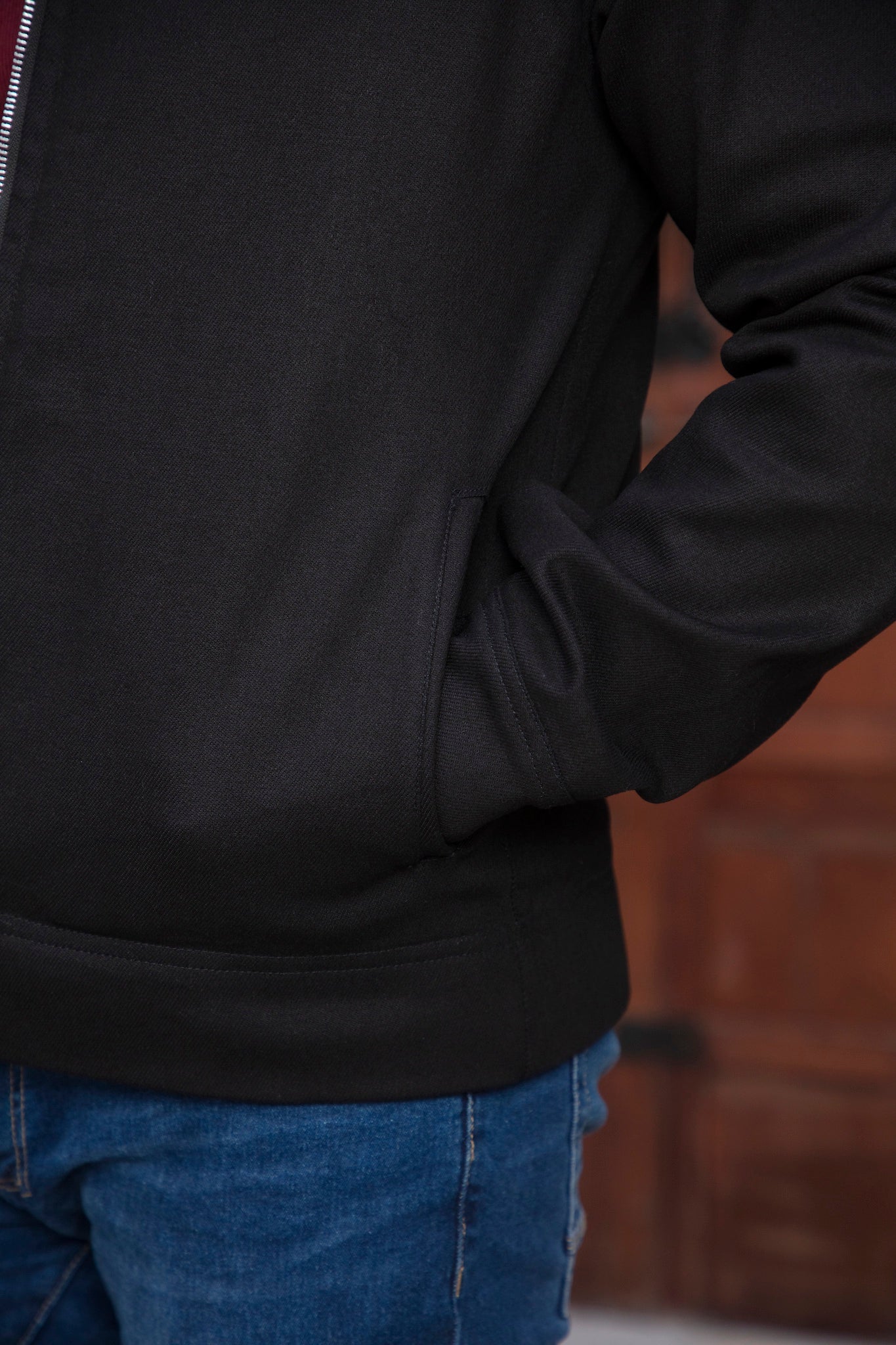 Cropped and padded shoulder Black Monarch Mens Jacket