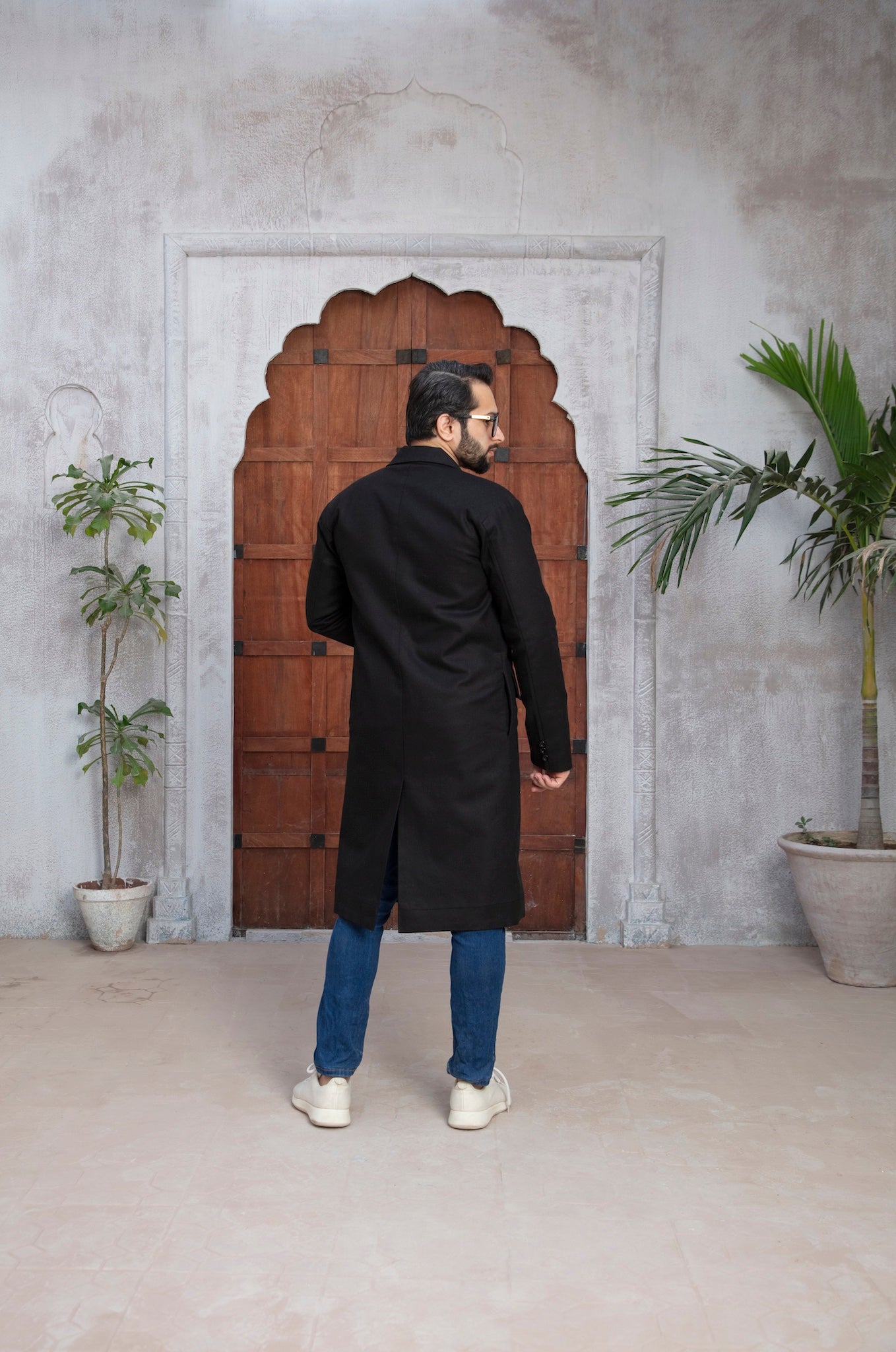 Black Drape Men's Long Coat