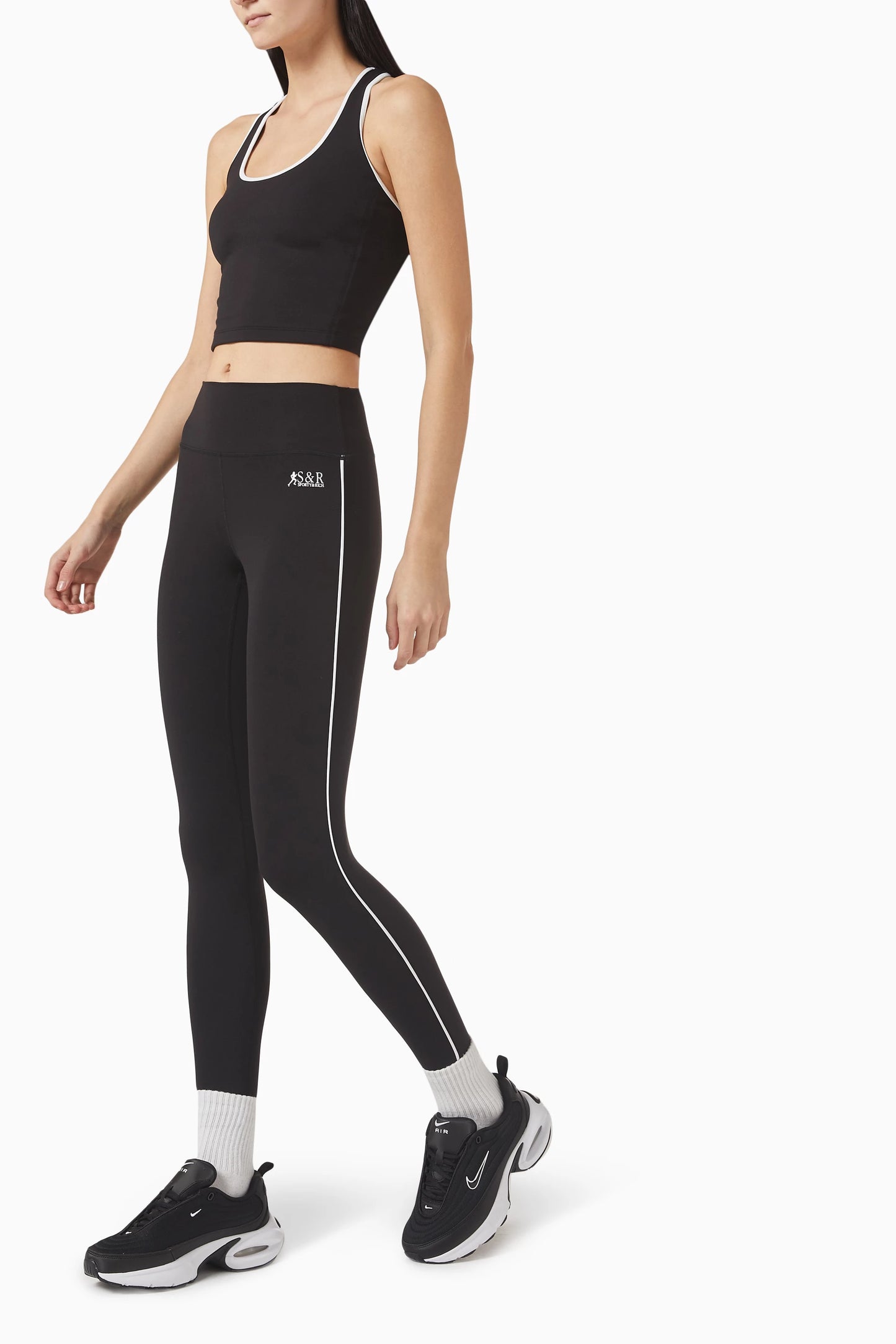 B&W Runner Leggings & Sports Bra