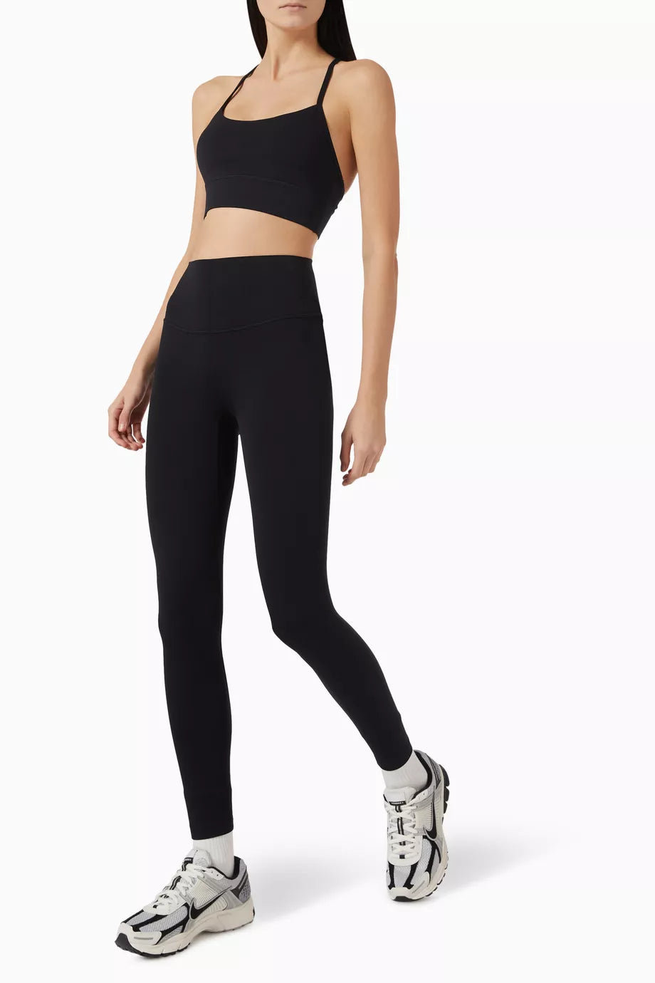 B&W Runner Leggings &  Bra Crop Top Sports Suit