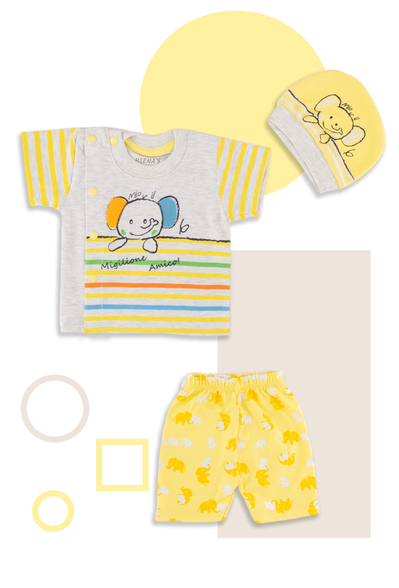 Boy's Yellow Elephant 3 piece set