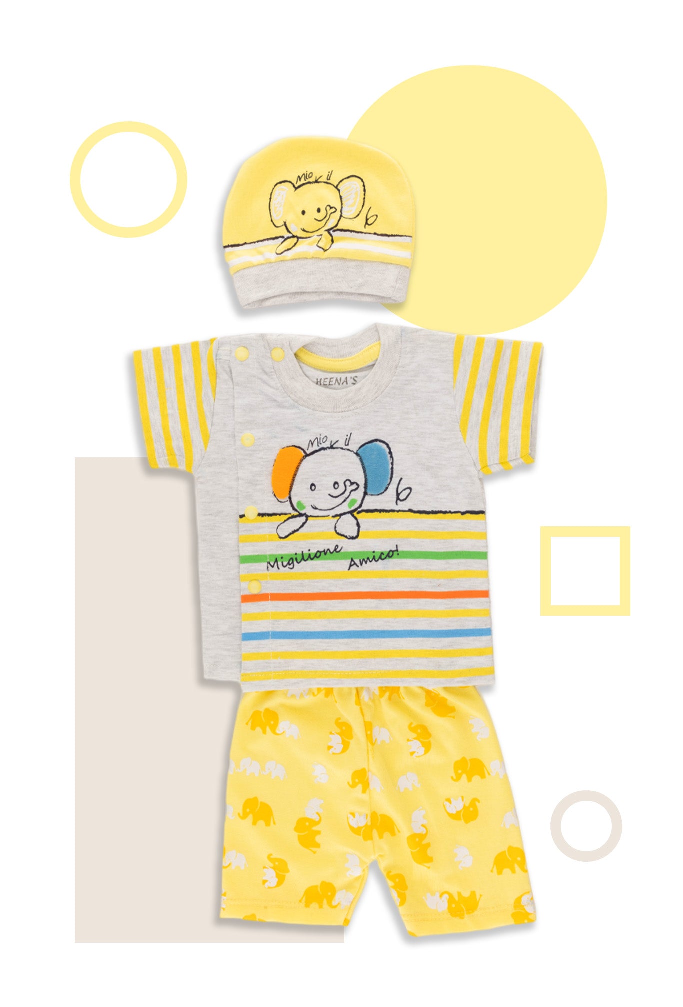 Boy's Yellow Elephant 3 piece set