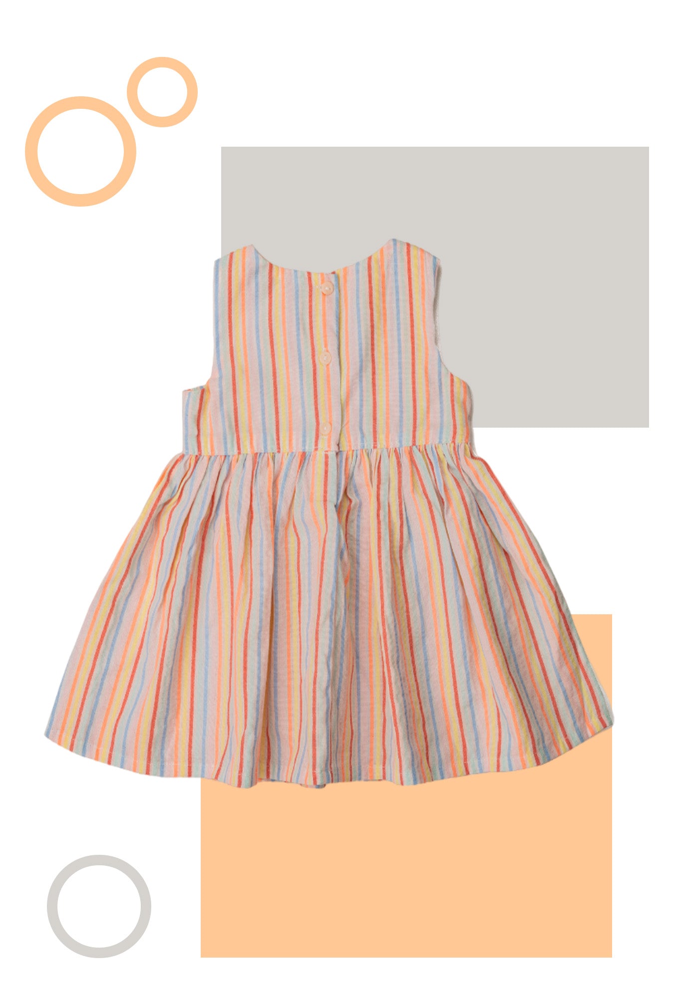 Girl's Colorful striped sleeveless frock