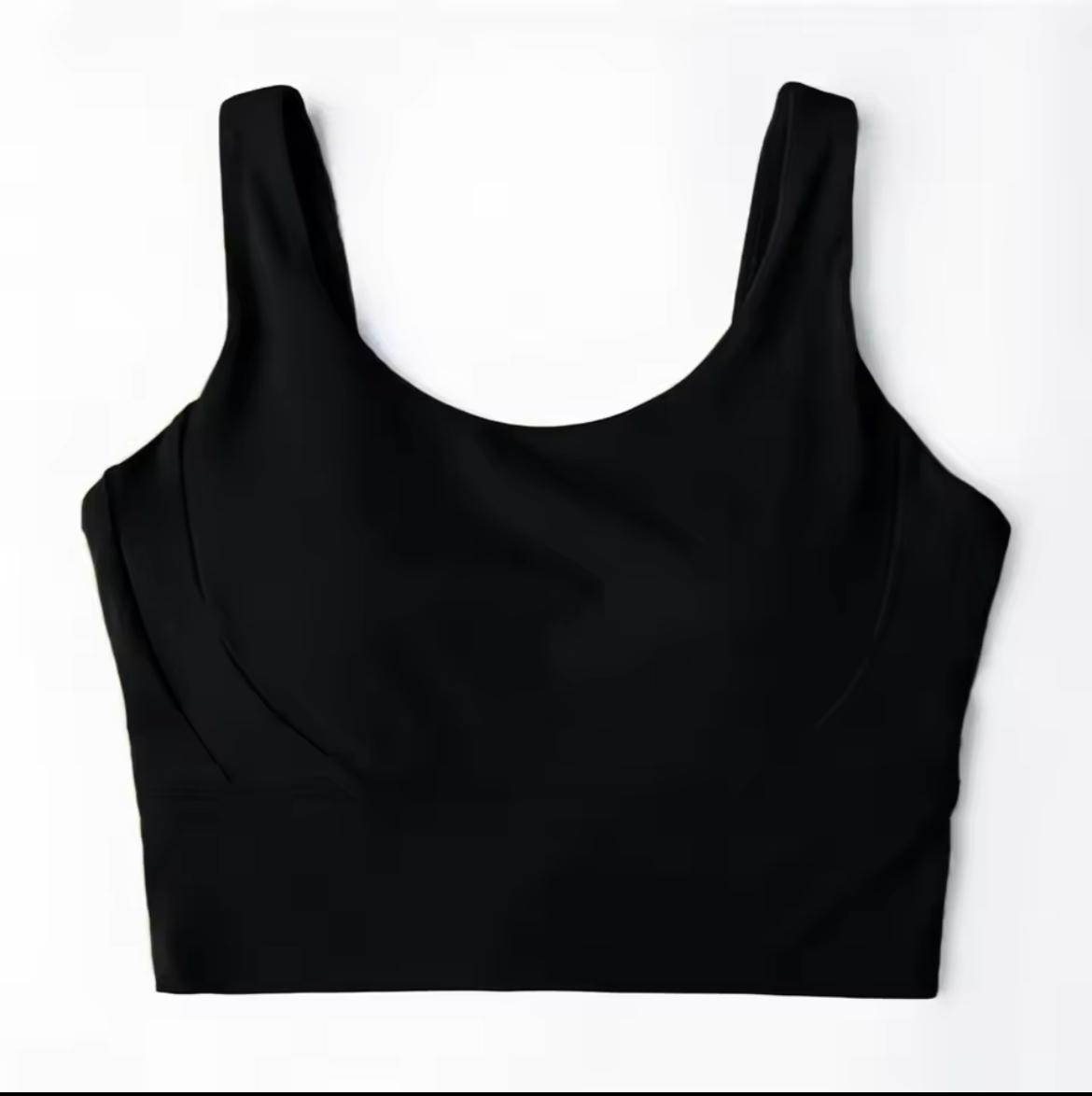 Black Basic Crop Top & Leggings in Yoga Stretch