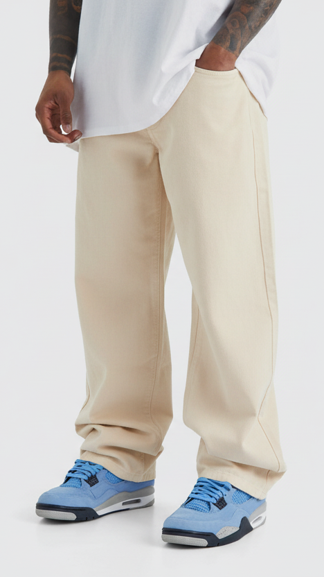 Beige Cream Wide leg Relaxed Fit Pant