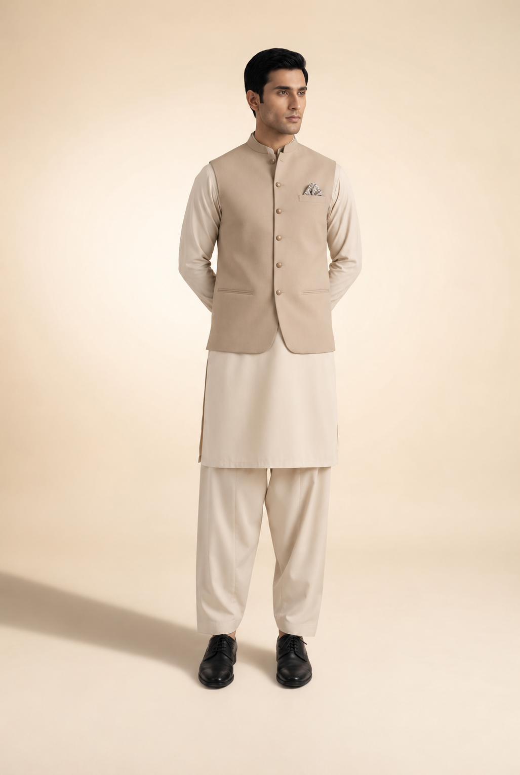 BEIGE MENS WAIST COAT