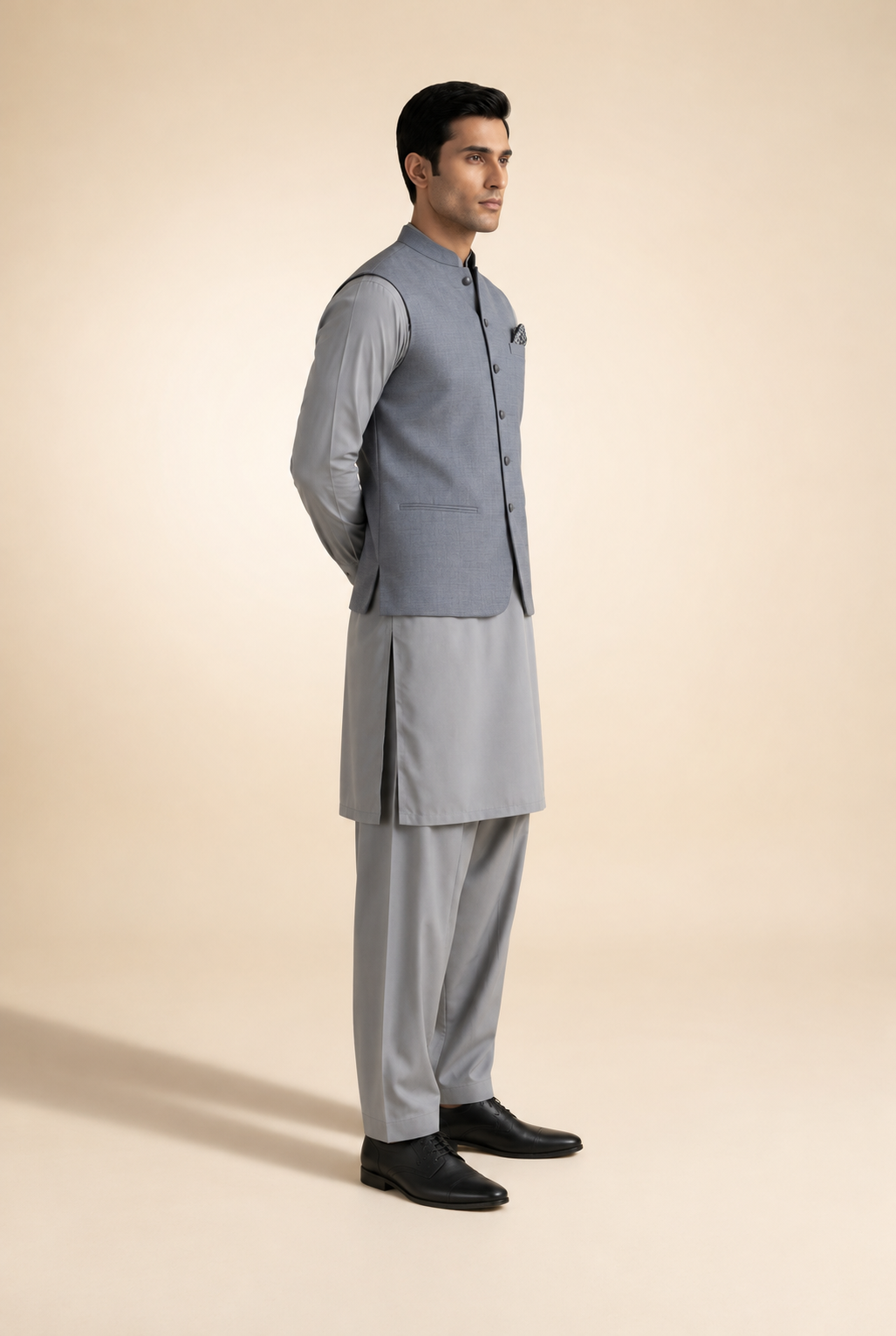 SILVER GREY MENS WAIST COAT
