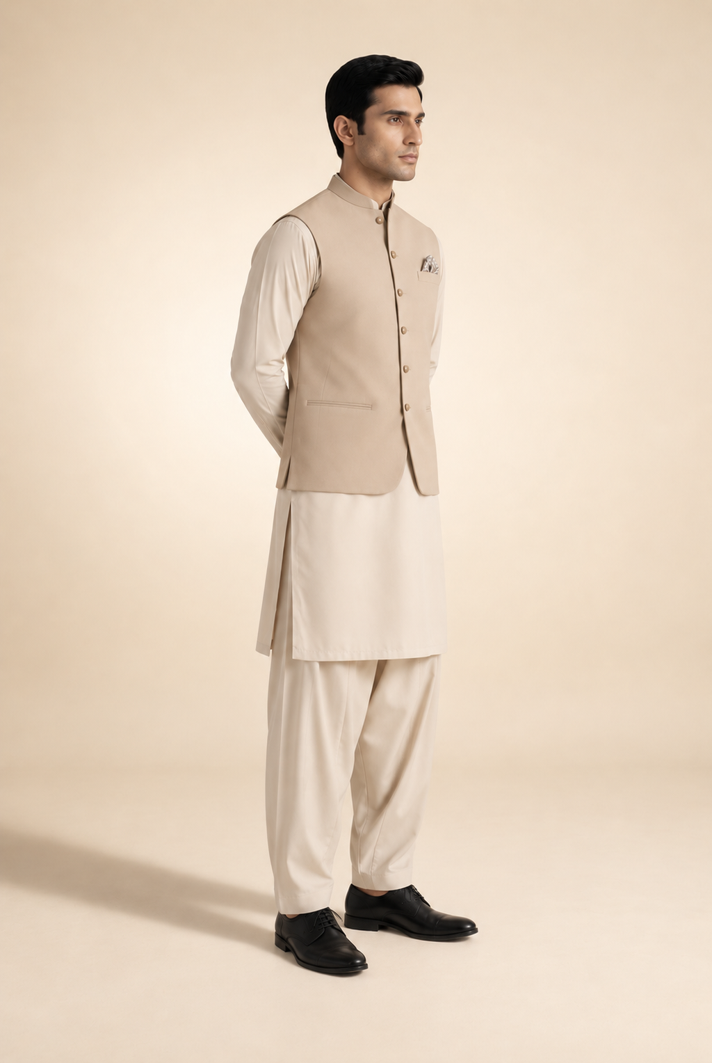 BEIGE MENS WAIST COAT