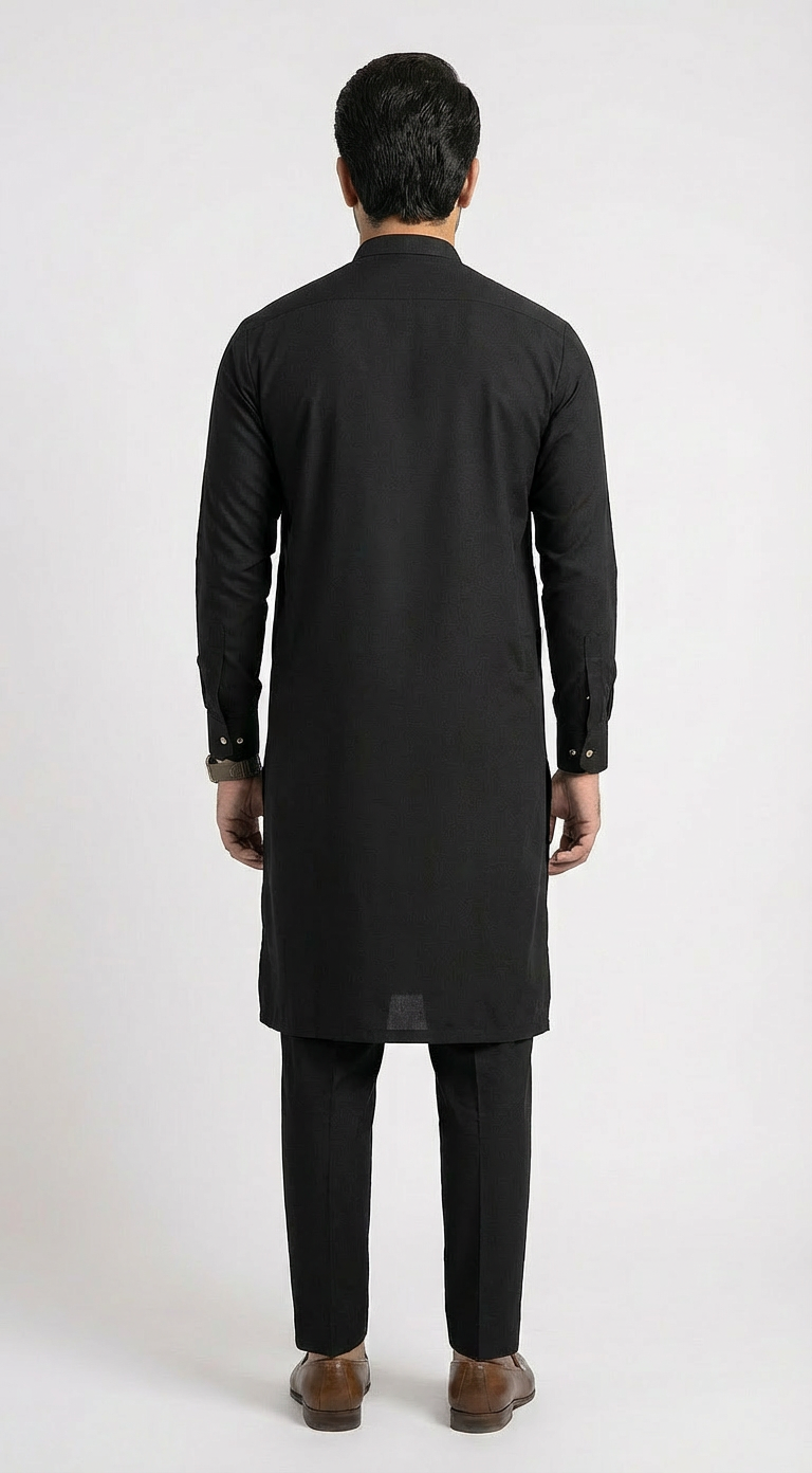 Black Men's kurta Pajama Cotton