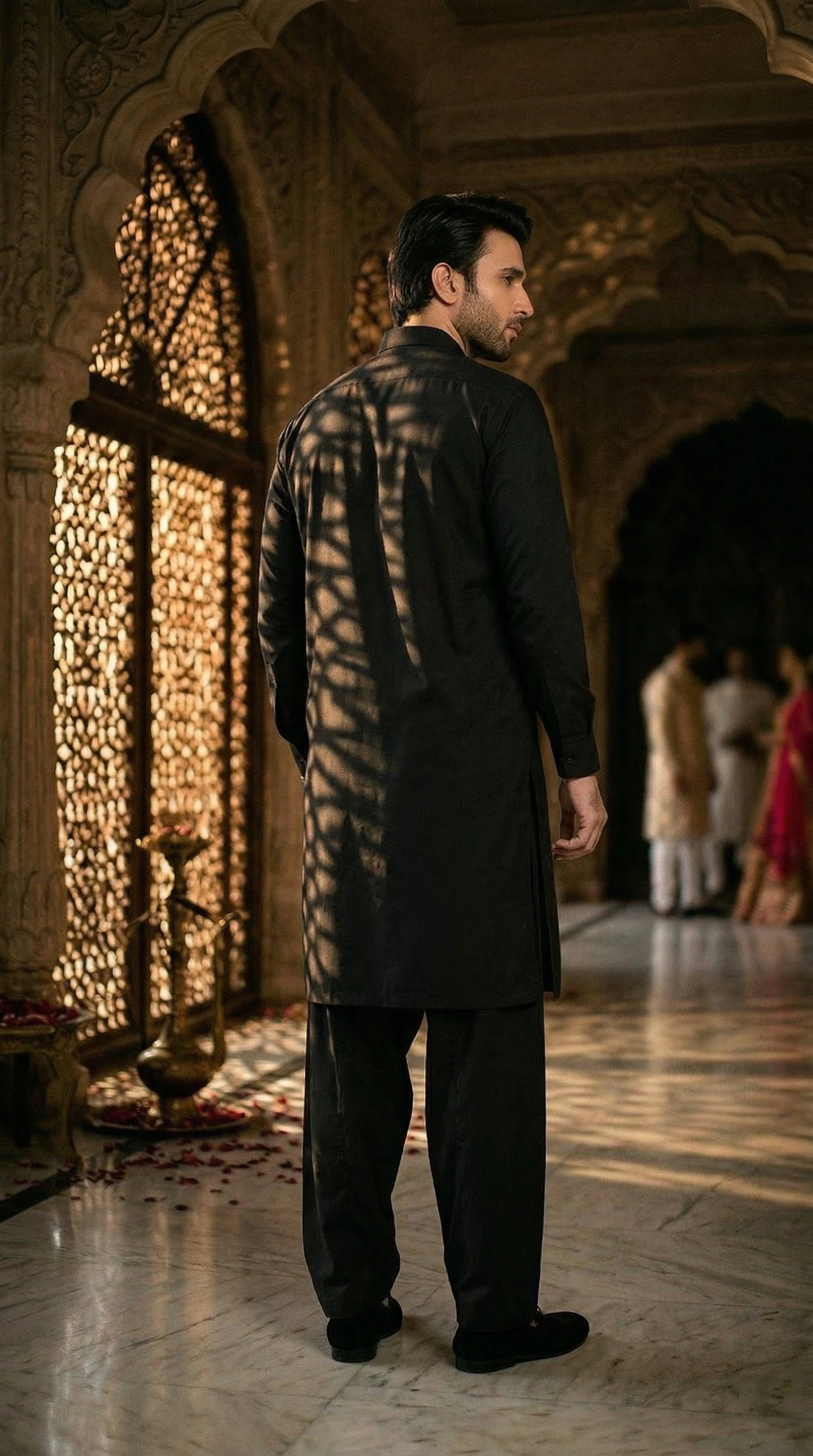 Black Men's Shalwar Qameez Cotton