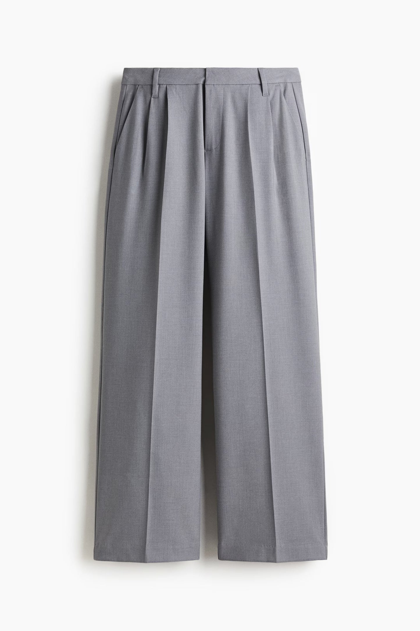 Double pleat grey straight leg pants  Mens