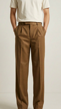 Single pleat Copper straight leg pants  Mens