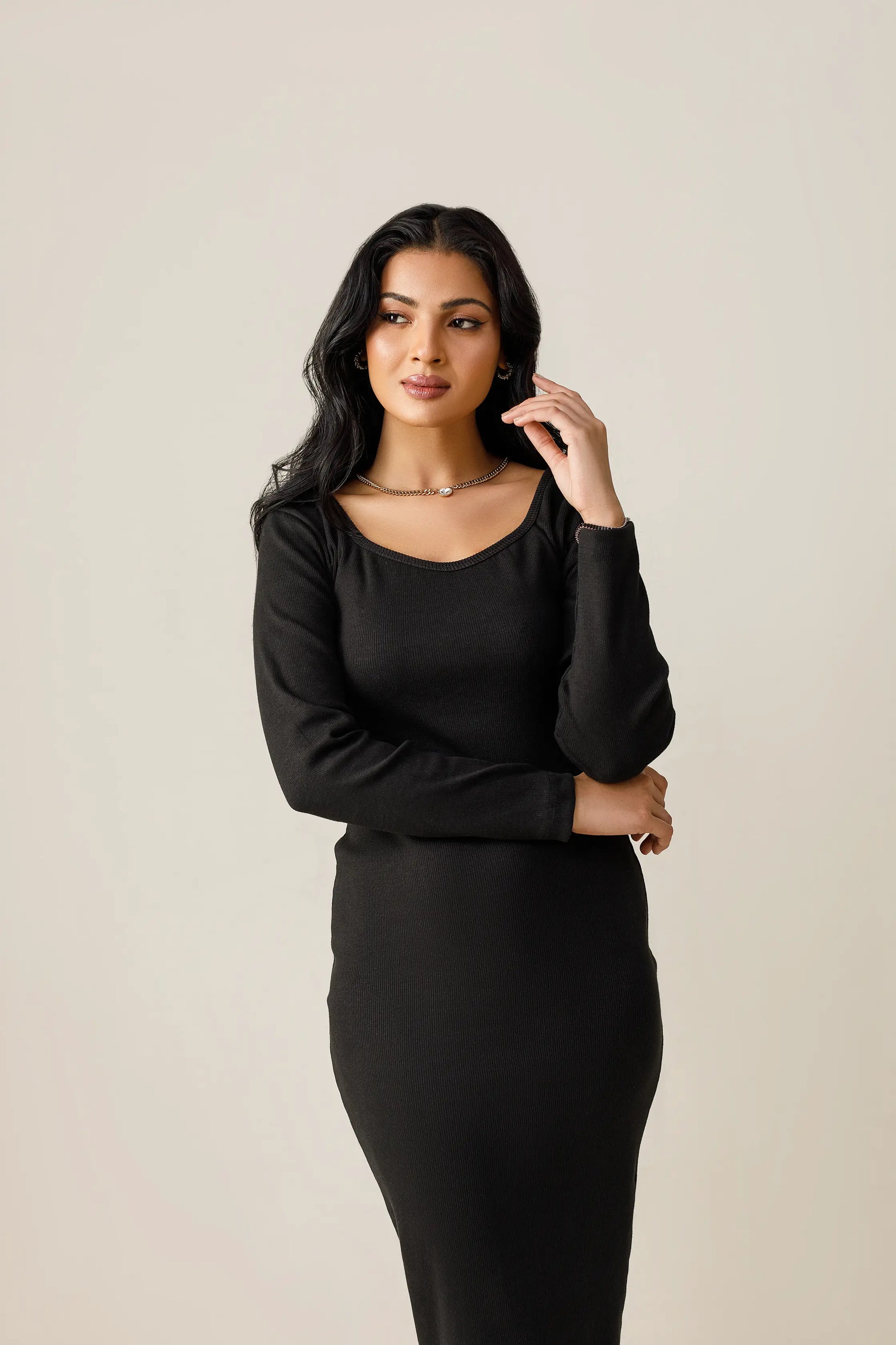 Black Diamond Neck Bodycon dress Decuir Black Diamond Neck Bodycon dress Decuir