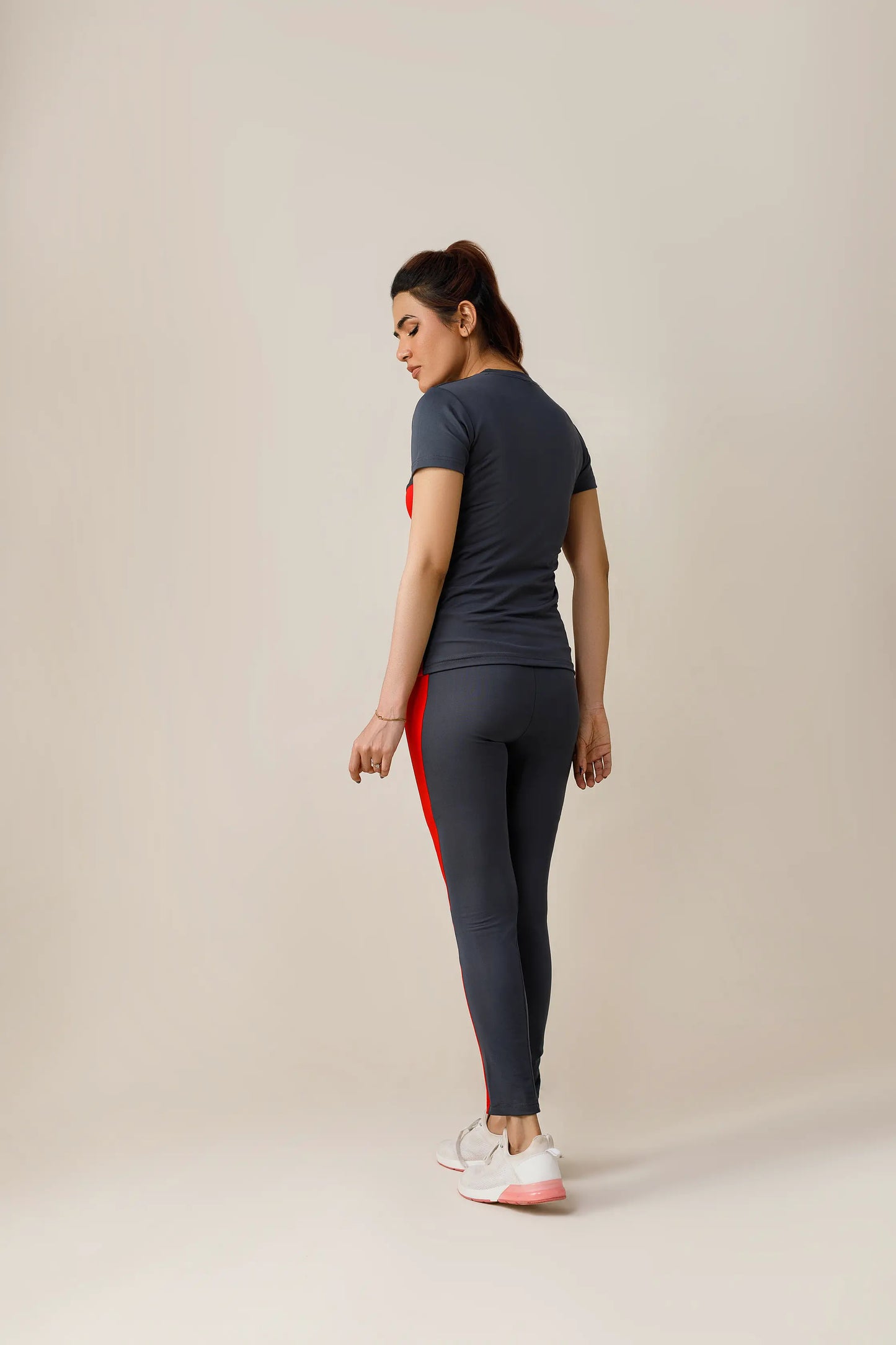 Move & Groove Activewear Suit (Red and Grey)