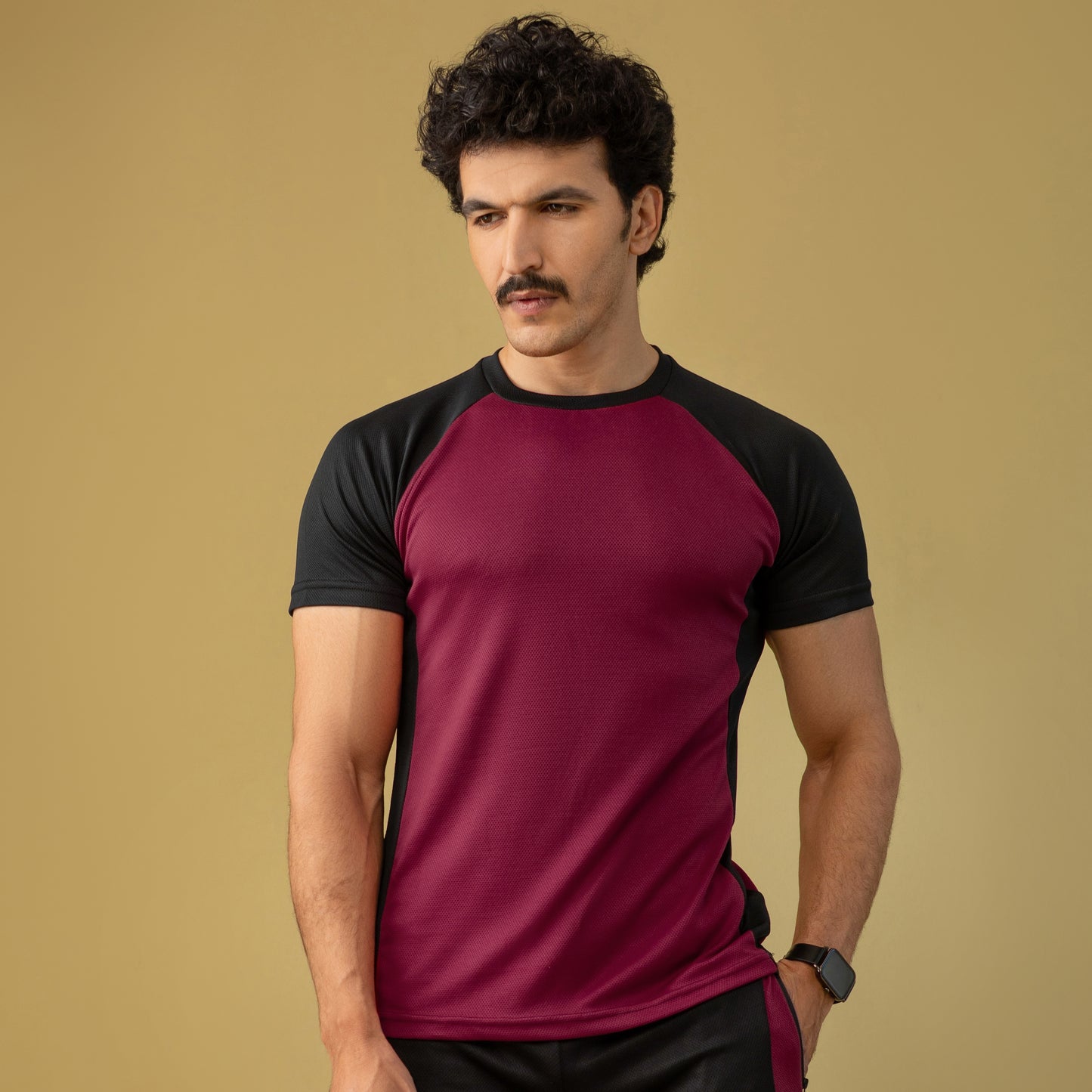 Expressive Victory Activewear T-shirt (Burgundy & Black)