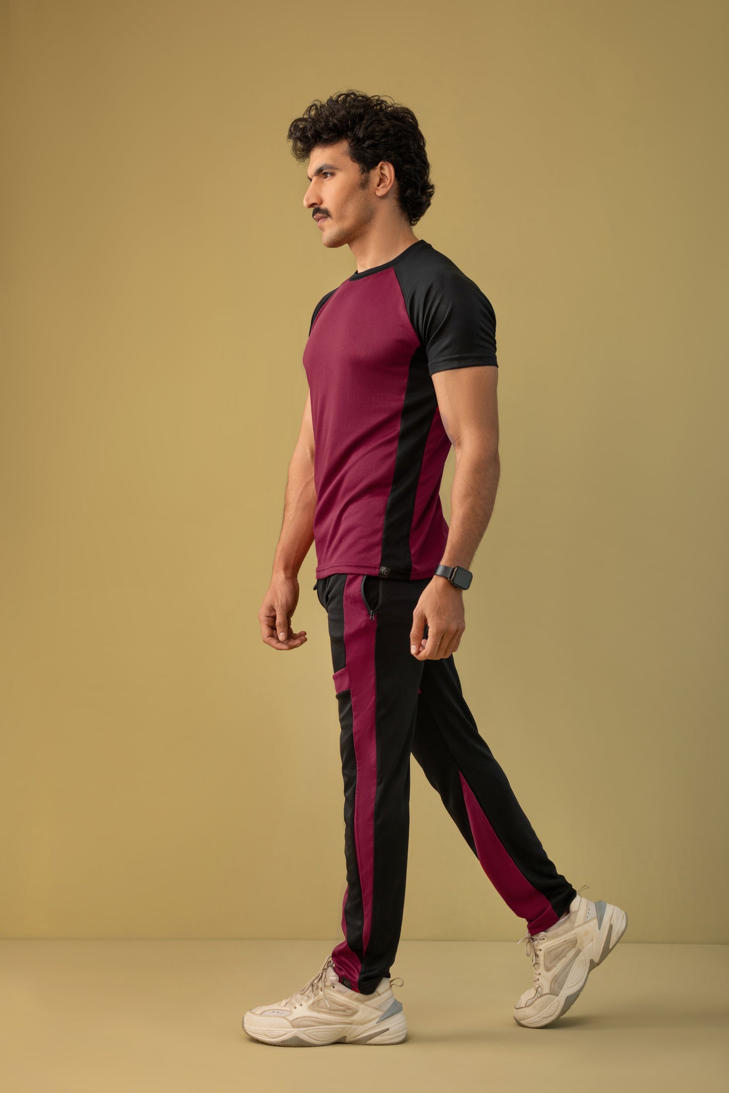 Expressive Victory Activewear Suit (Burgundy & Black)