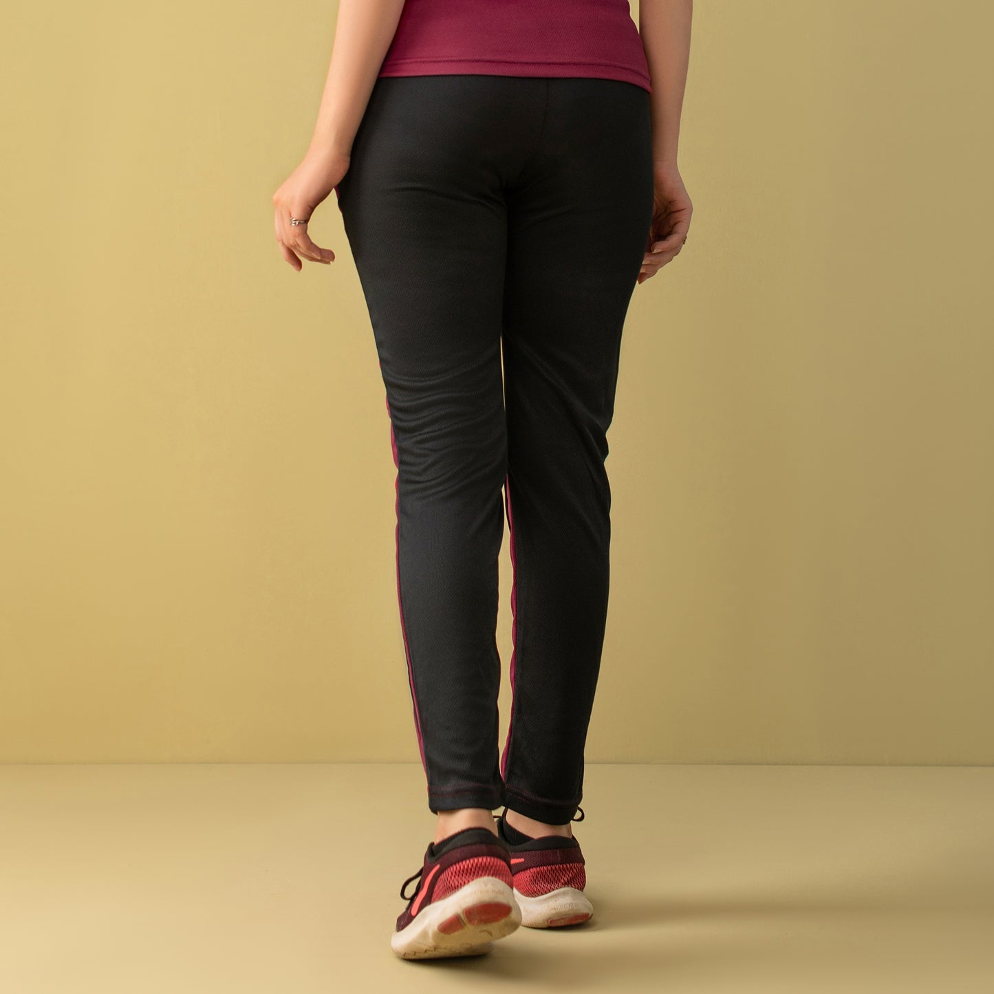 Expressive  Victory Activewear Trouser (Burgundy And Black)