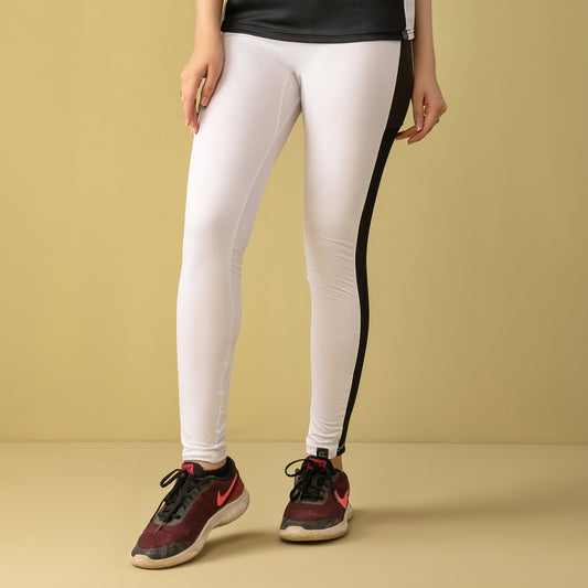 White Dominate Activewear Leggings (White And Black)