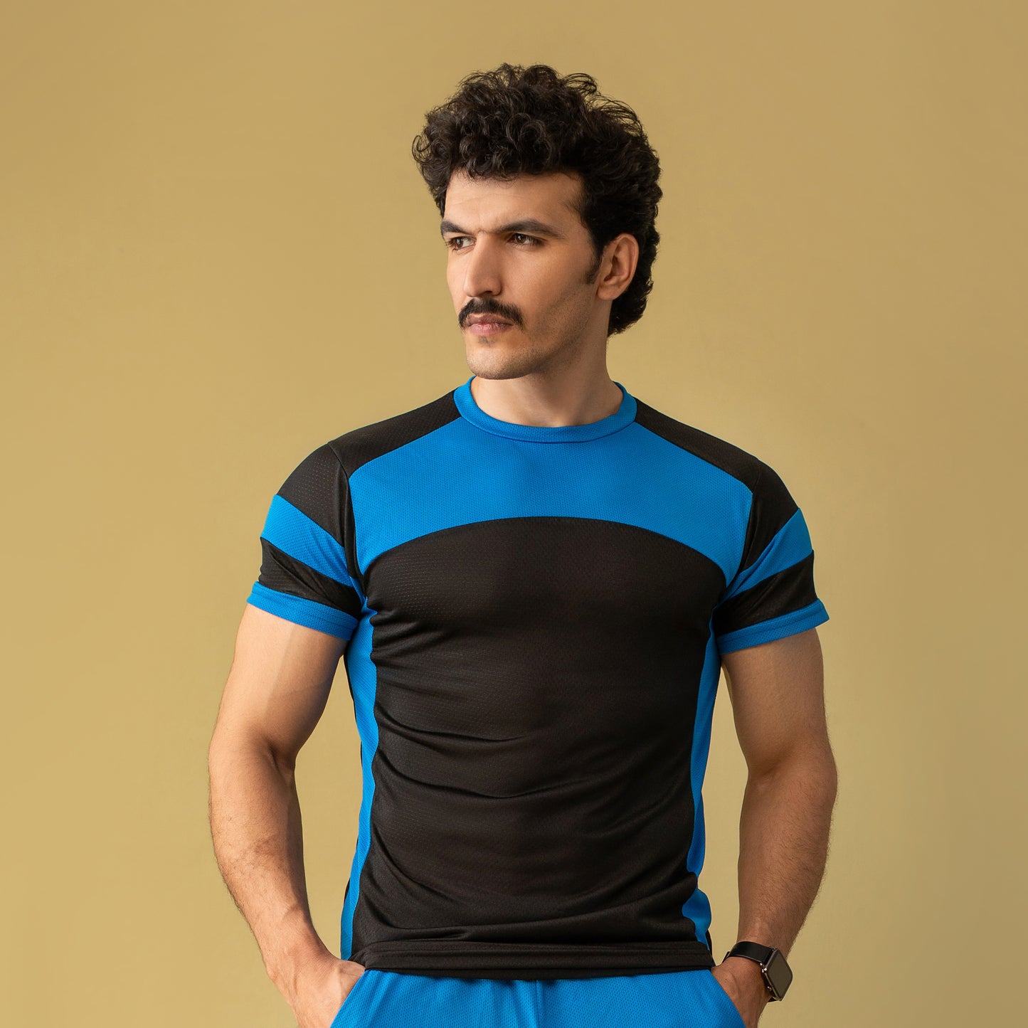 Majestic Moves Activewear T-shirt (Royal Blue & Black)