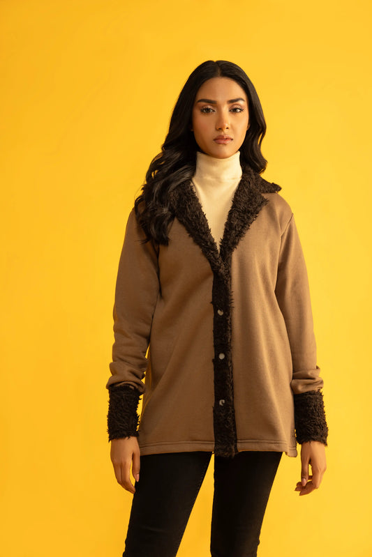Women's Cozy Oversized Brown Fur Shacket