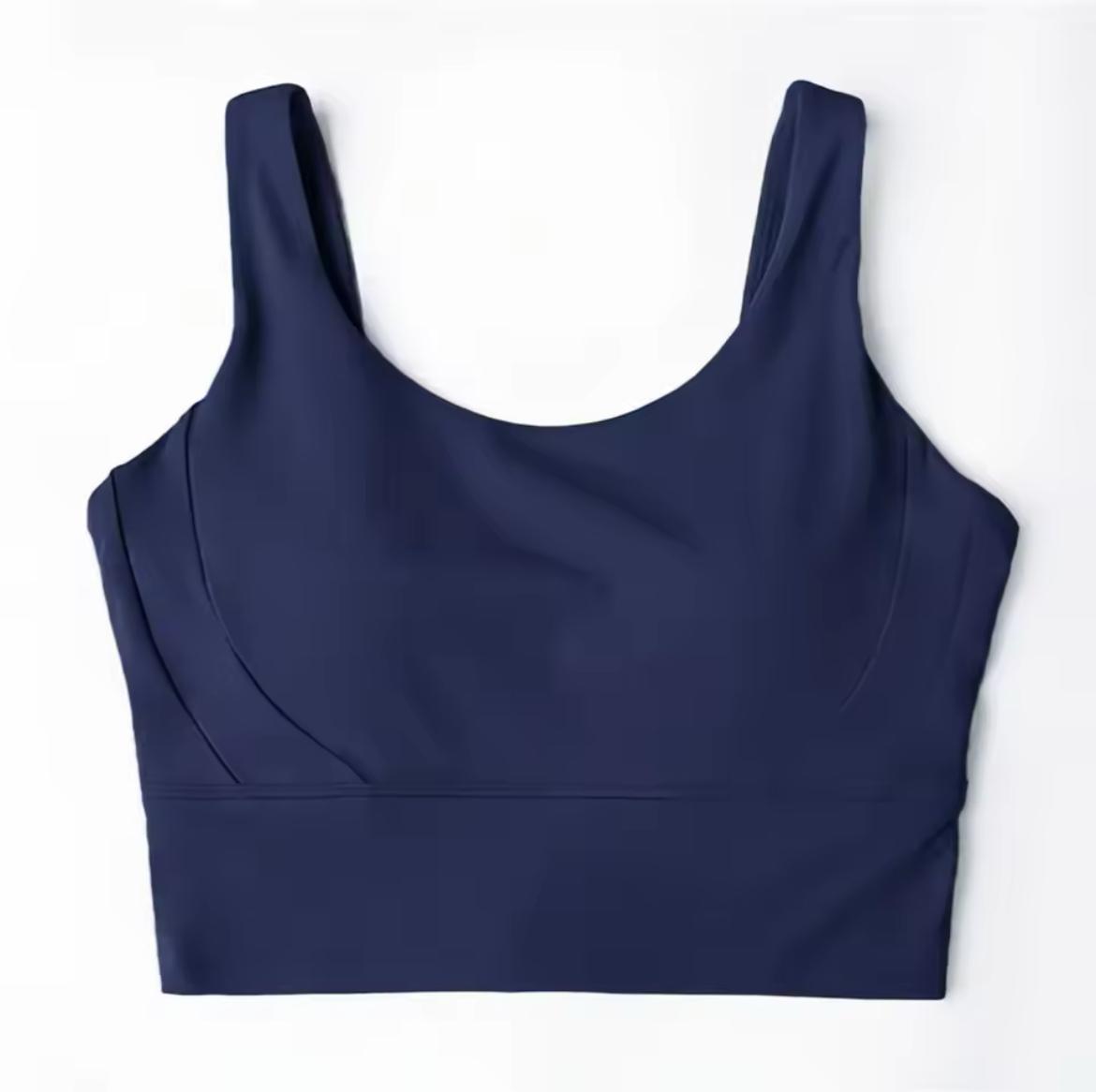 Navy Basic Crop Top & Leggings in Yoga Stretch