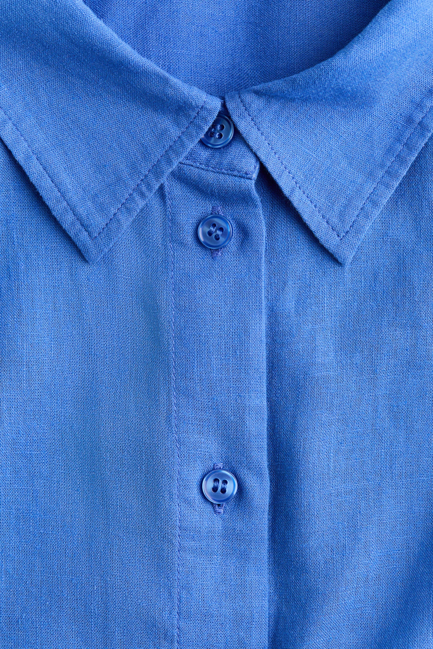 Oversized Linen-Blend Shirt Blue
