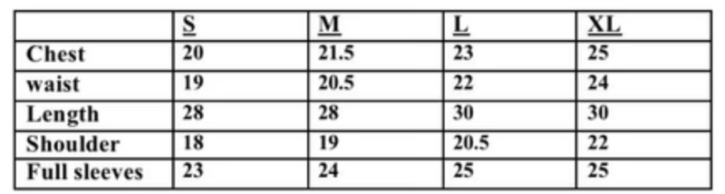 Size Chart