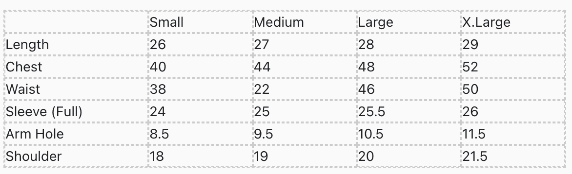 Size Chart