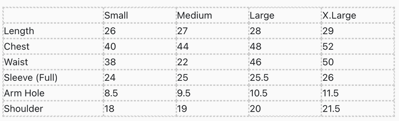 Size Chart