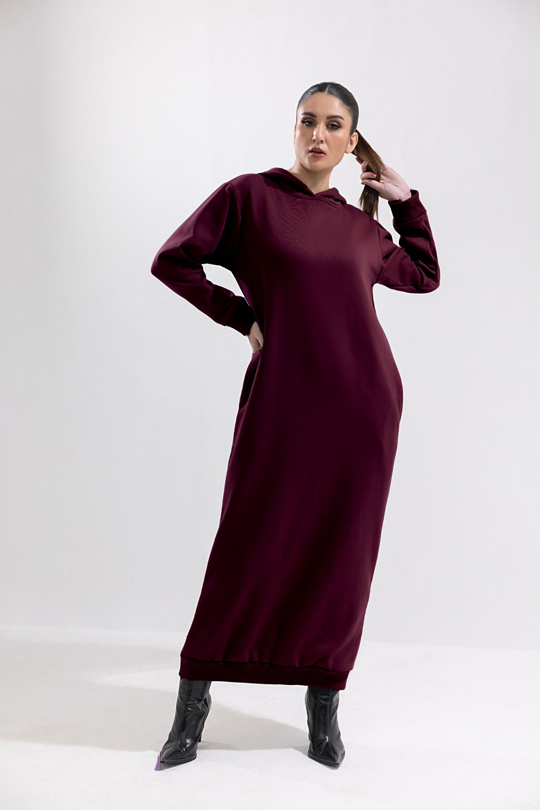 Maroon Hooded Bliss Bodycon