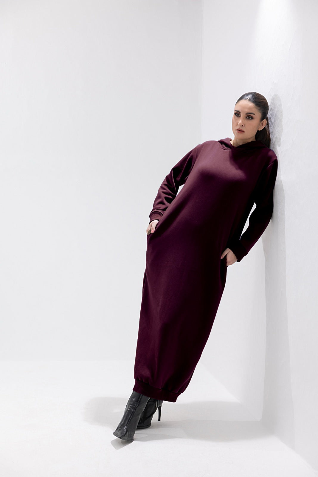 Maroon Hooded Bliss Bodycon