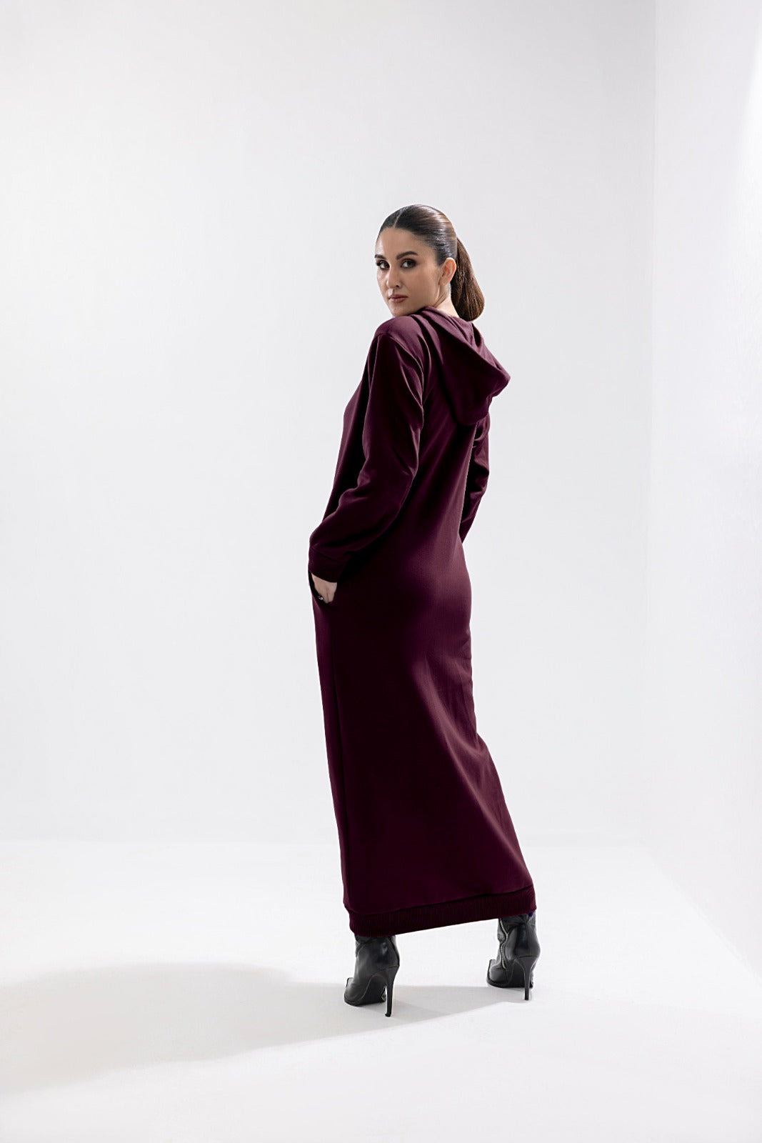 Maroon Hooded Bliss Bodycon