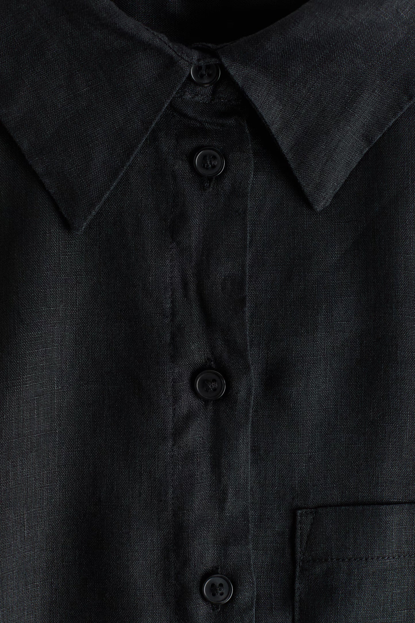 Oversized Linen-Blend Shirt Black