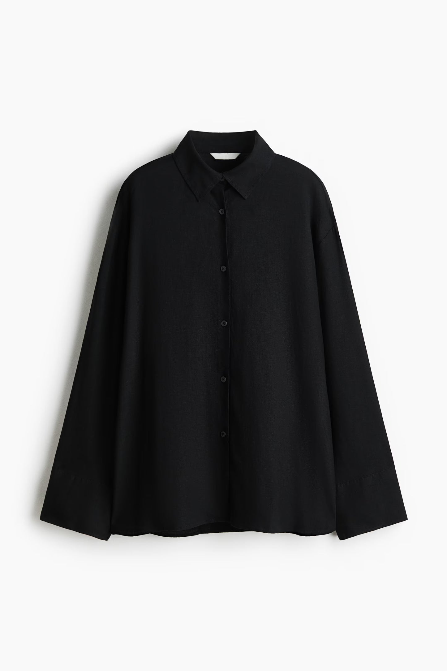 black linen shirt on a white background