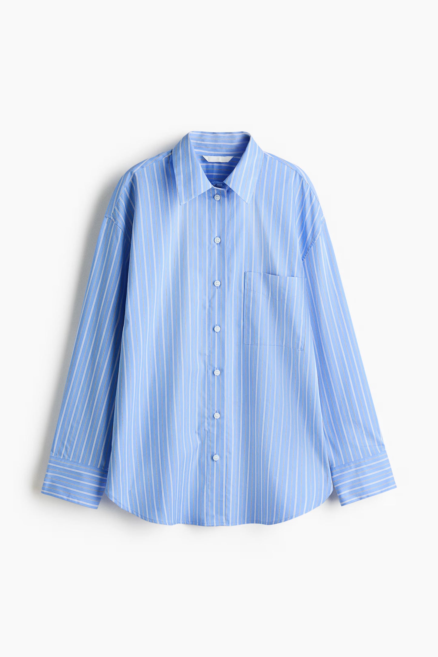 Oversized Poplin Shirt Blue Striped