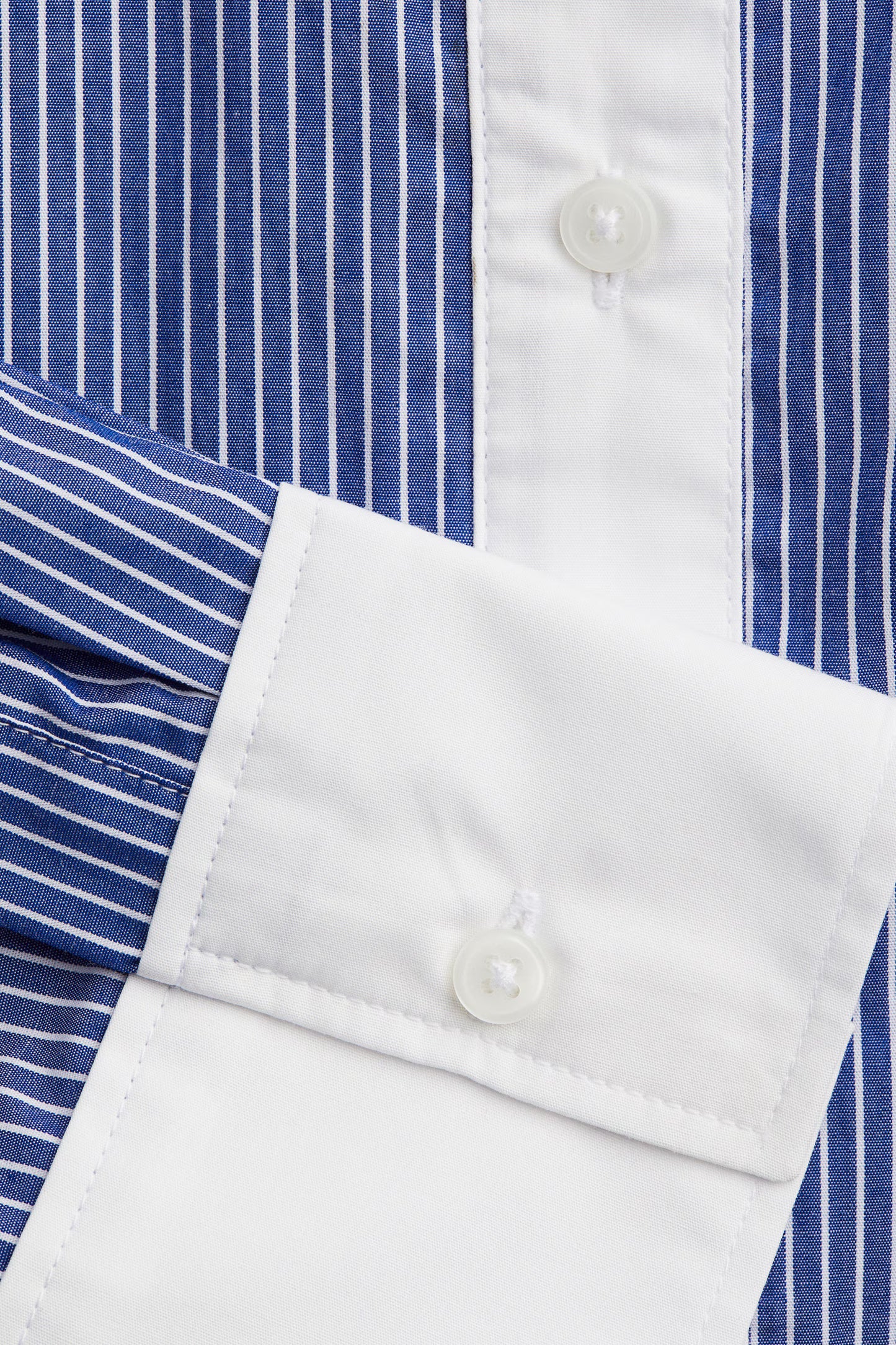 Oversized Poplin Shirt blue striped white cuff