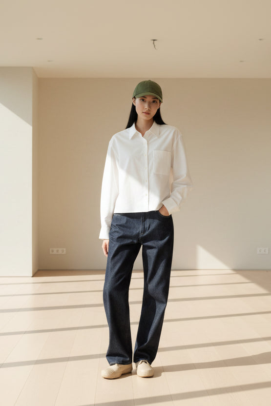 Oxford Boxy Cropped Shirt