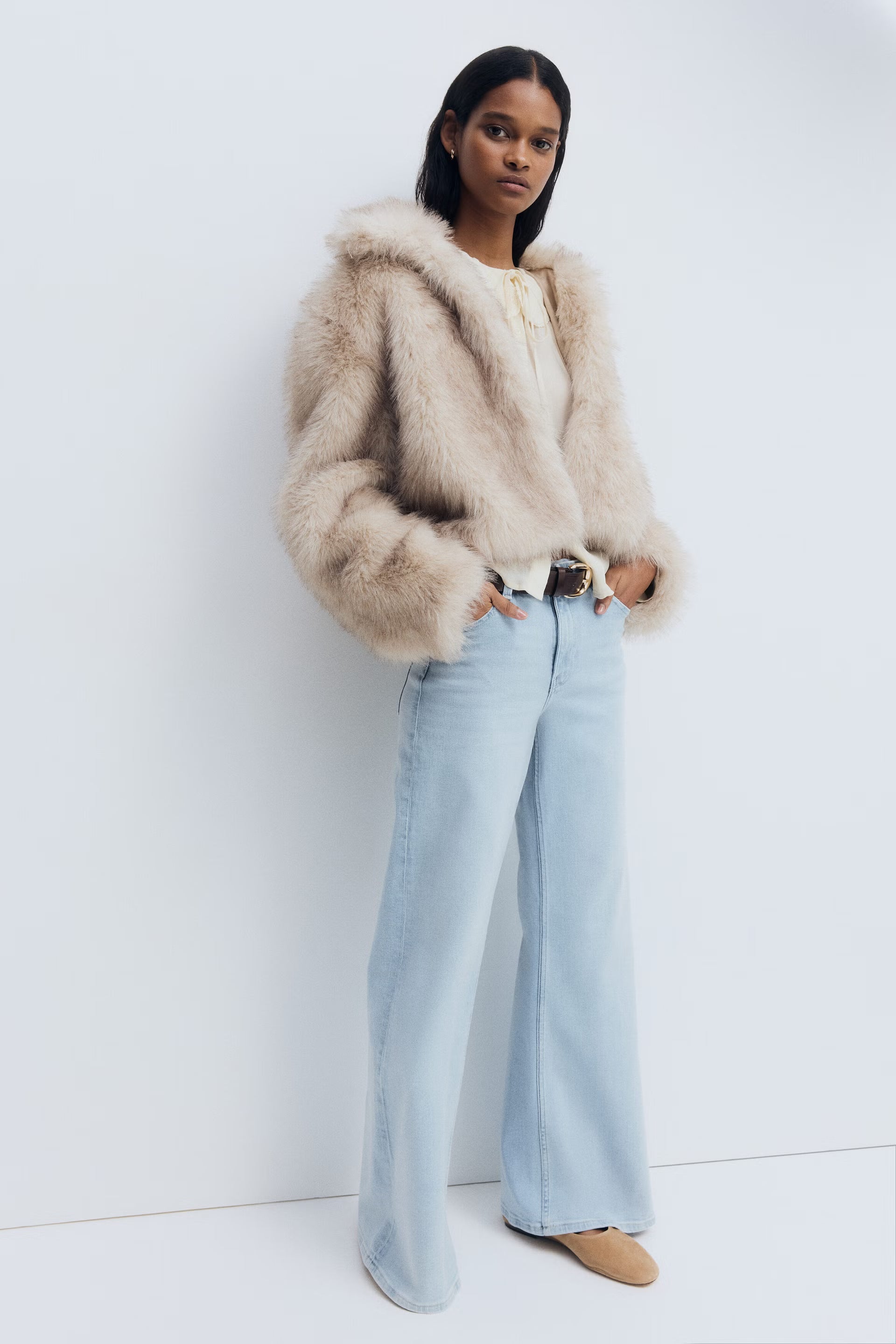 High Waist Wide Leg Loose Fit Ice blue