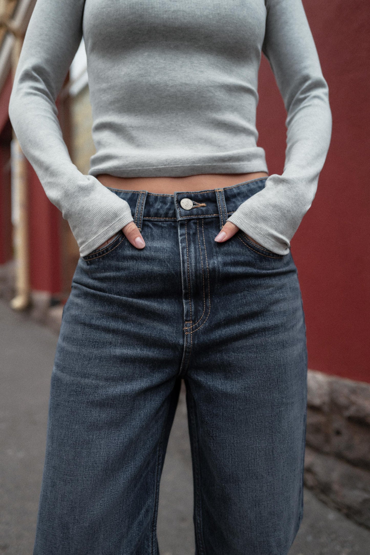 MOM High Waist Dark Blue