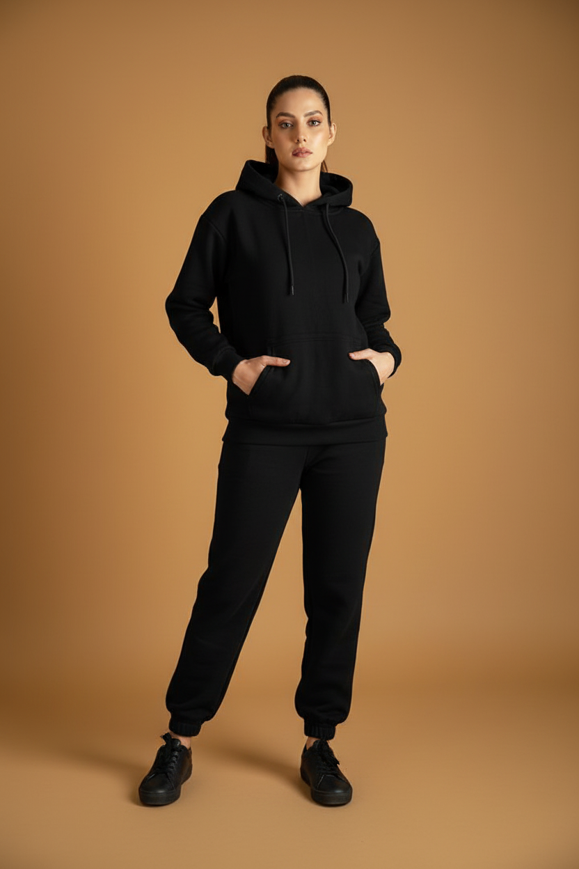 Black Tracksuit with warm hoodie and pant